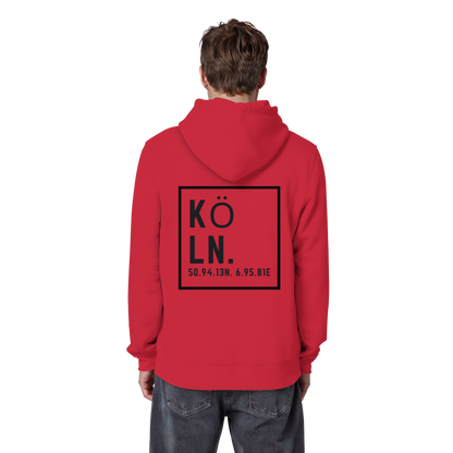 Köln Koordinaten (großer Druck auf dem Rücken) - Organic Basic Hoodie