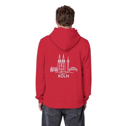 Köln Skyline (großer Druck auf dem Rücken) - Organic Basic Hoodie