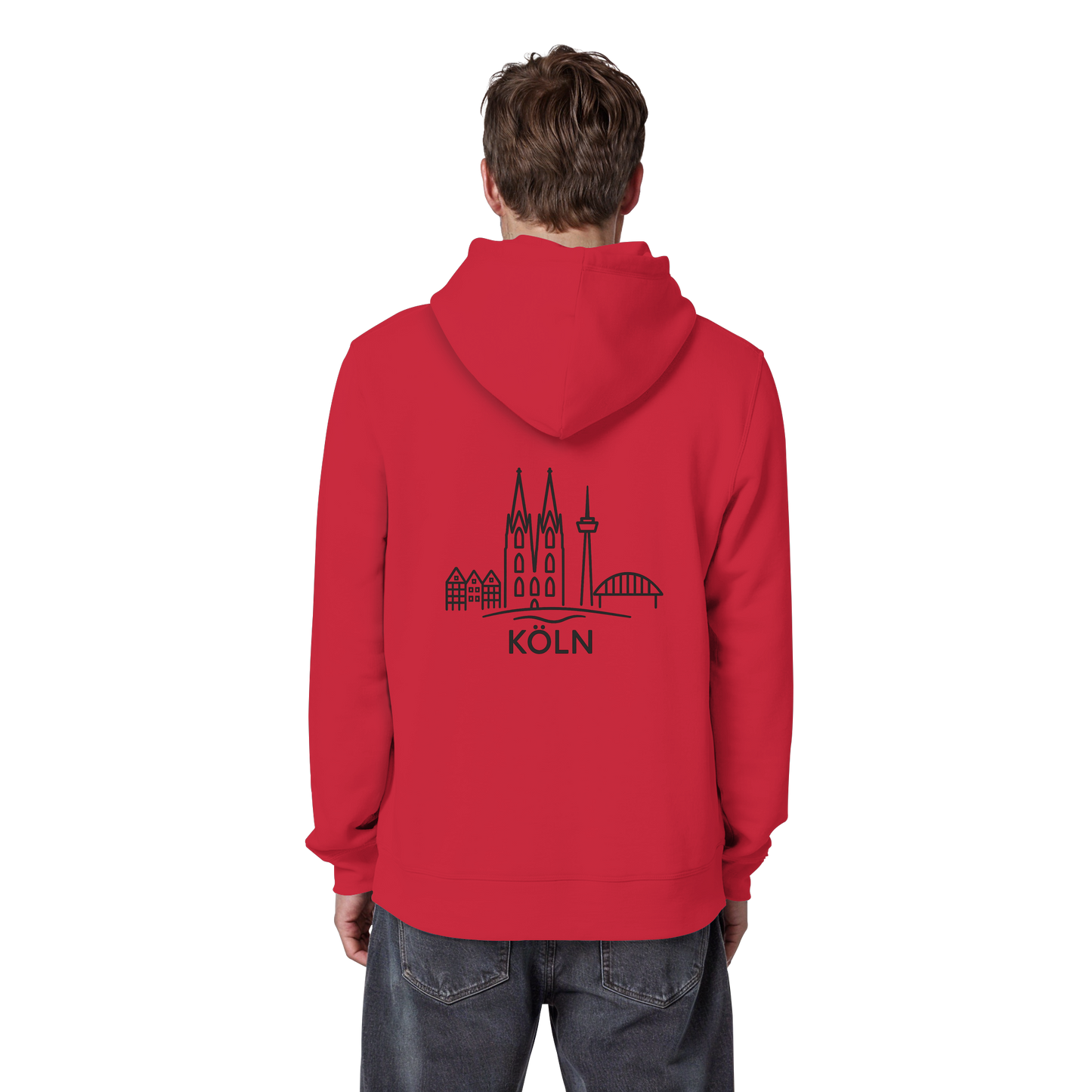 Köln Skyline (großer Druck auf dem Rücken) - Organic Basic Hoodie