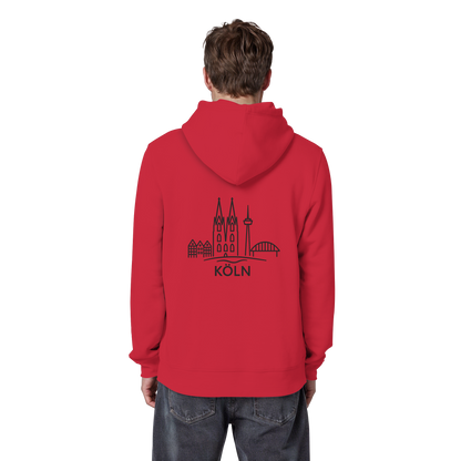 Köln Skyline (großer Druck auf dem Rücken) - Organic Basic Hoodie