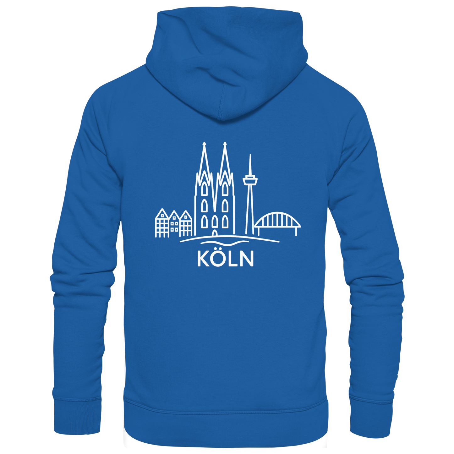 Köln Skyline (großer Druck auf dem Rücken) - Organic Basic Hoodie