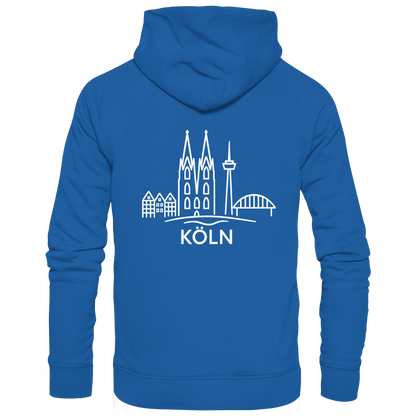 Köln Skyline (großer Druck auf dem Rücken) - Organic Basic Hoodie