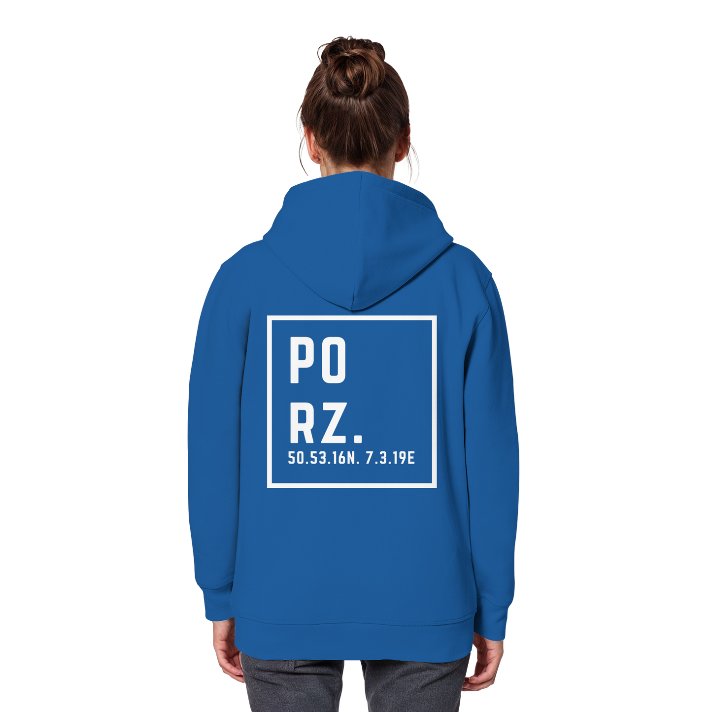 Porz Koordinaten (großer Druck Rücken)  Organic Basic Hoodie