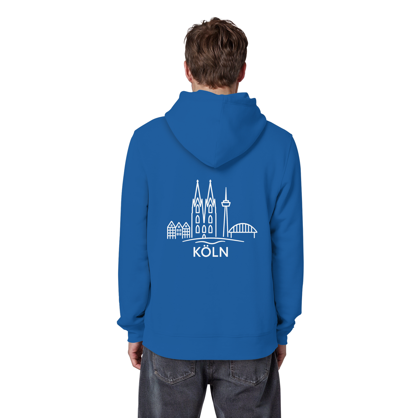 Köln Skyline (großer Druck auf dem Rücken) - Organic Basic Hoodie
