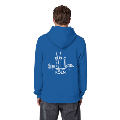 Köln Skyline (großer Druck auf dem Rücken) - Organic Basic Hoodie