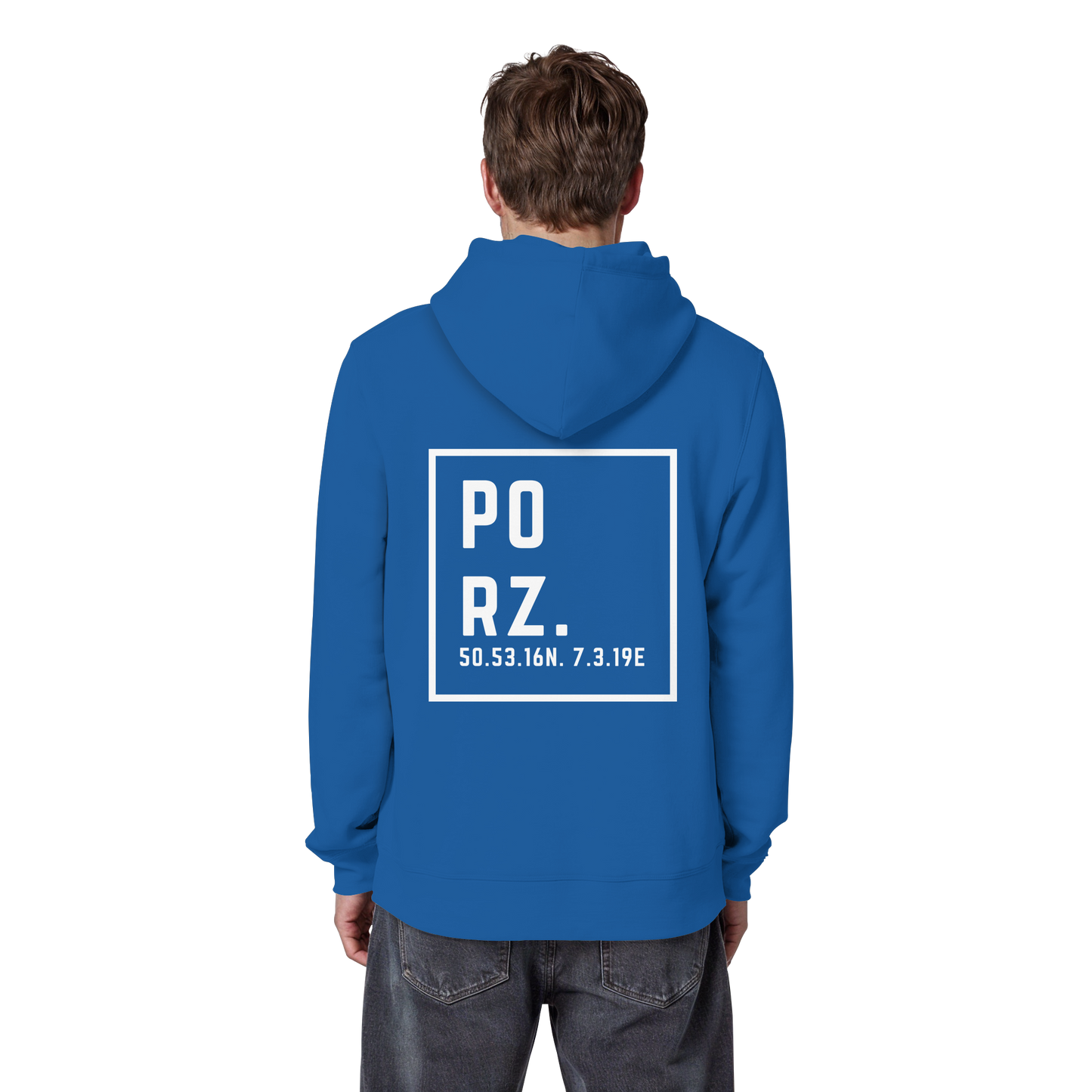 Porz Koordinaten (großer Druck Rücken)  Organic Basic Hoodie
