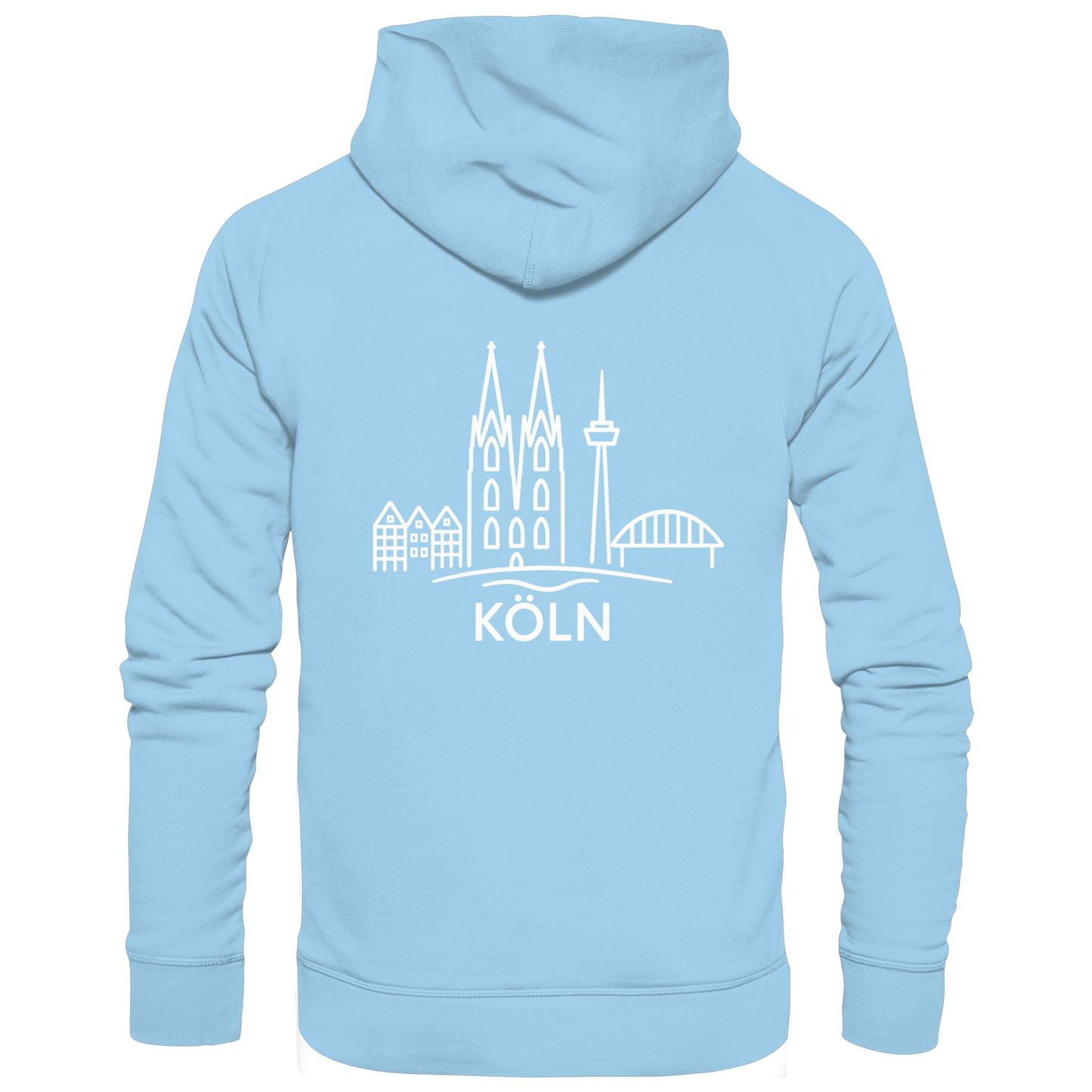 Köln Skyline (großer Druck auf dem Rücken) - Organic Basic Hoodie