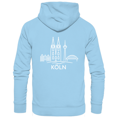 Köln Skyline (großer Druck auf dem Rücken) - Organic Basic Hoodie