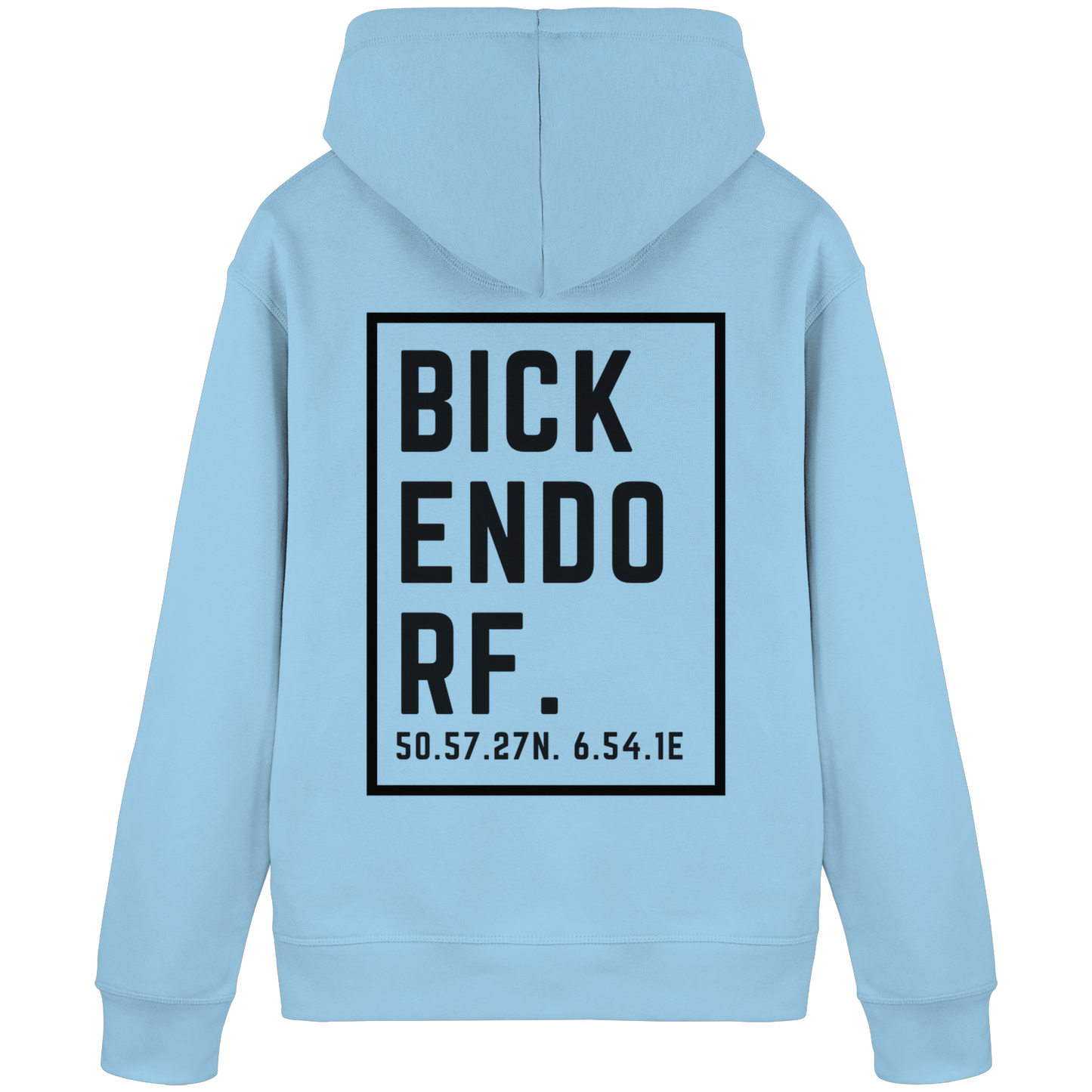 Bickendorf Koordinaten (großer Druck auf dem Rücken) - Organic Basic Hoodie