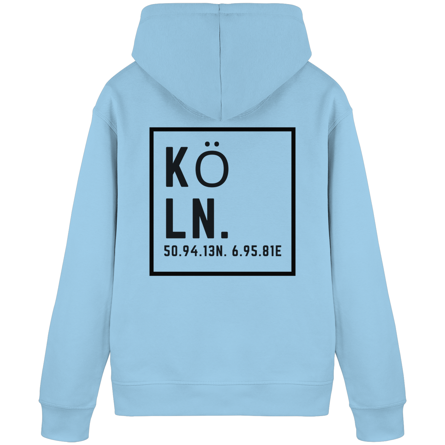 Köln Koordinaten (großer Druck auf dem Rücken) - Organic Basic Hoodie