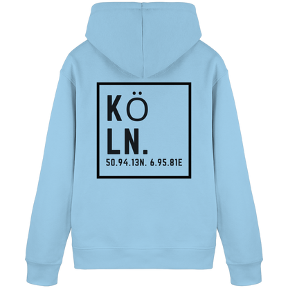 Köln Koordinaten (großer Druck auf dem Rücken) - Organic Basic Hoodie