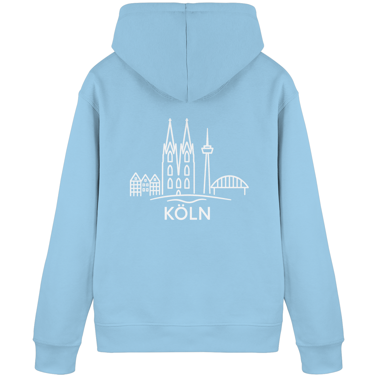 Köln Skyline (großer Druck auf dem Rücken) - Organic Basic Hoodie