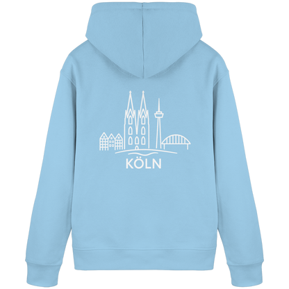 Köln Skyline (großer Druck auf dem Rücken) - Organic Basic Hoodie