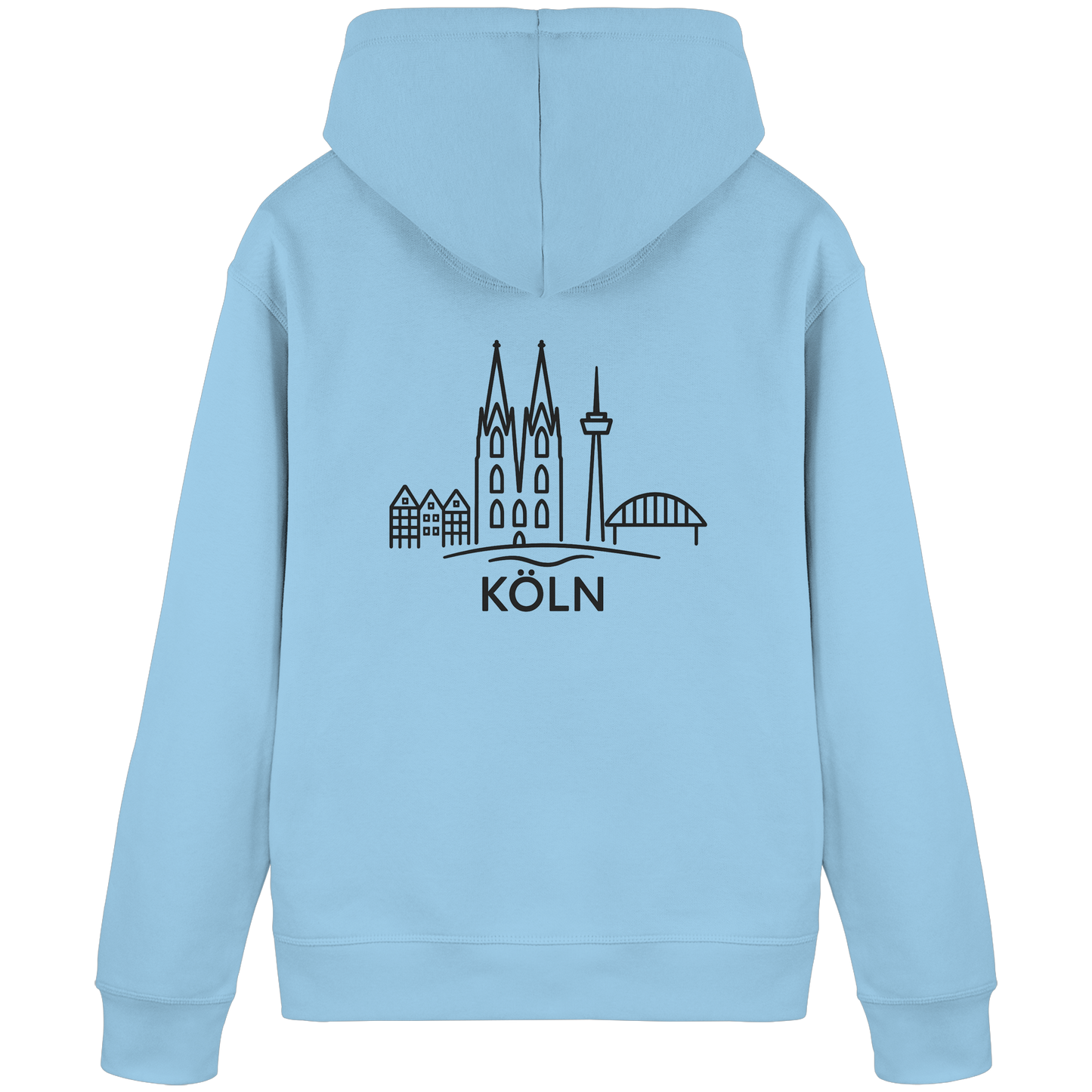 Köln Skyline (großer Druck auf dem Rücken) - Organic Basic Hoodie
