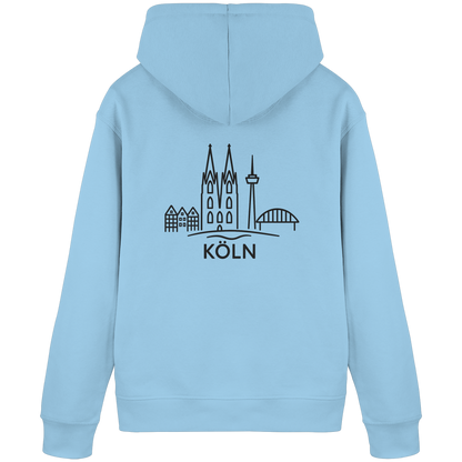 Köln Skyline (großer Druck auf dem Rücken) - Organic Basic Hoodie