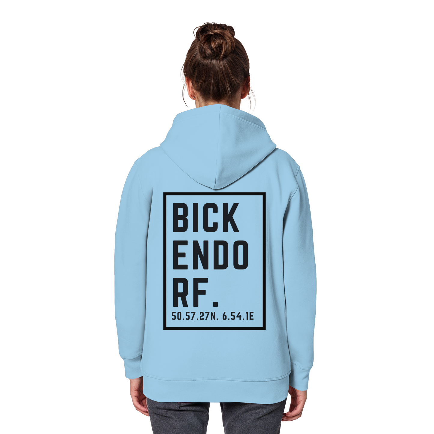 Bickendorf Koordinaten (großer Druck auf dem Rücken) - Organic Basic Hoodie
