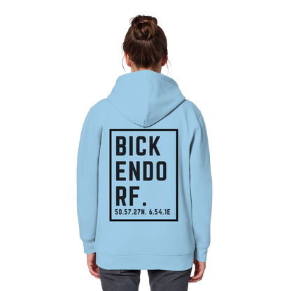 Bickendorf Koordinaten (großer Druck auf dem Rücken) - Organic Basic Hoodie