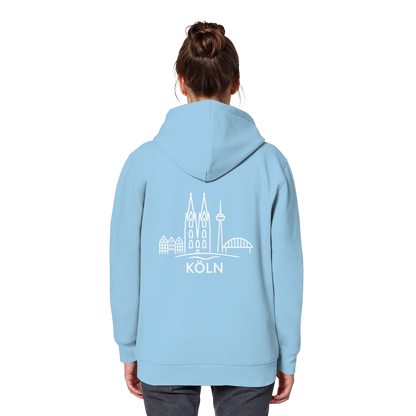 Köln Skyline (großer Druck auf dem Rücken) - Organic Basic Hoodie