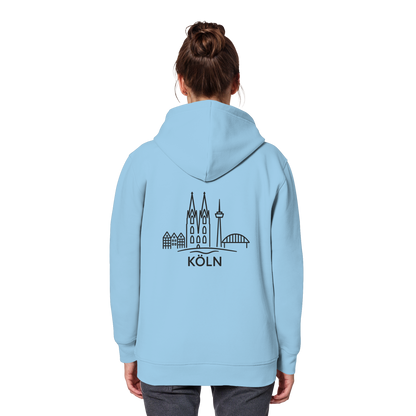 Köln Skyline (großer Druck auf dem Rücken) - Organic Basic Hoodie
