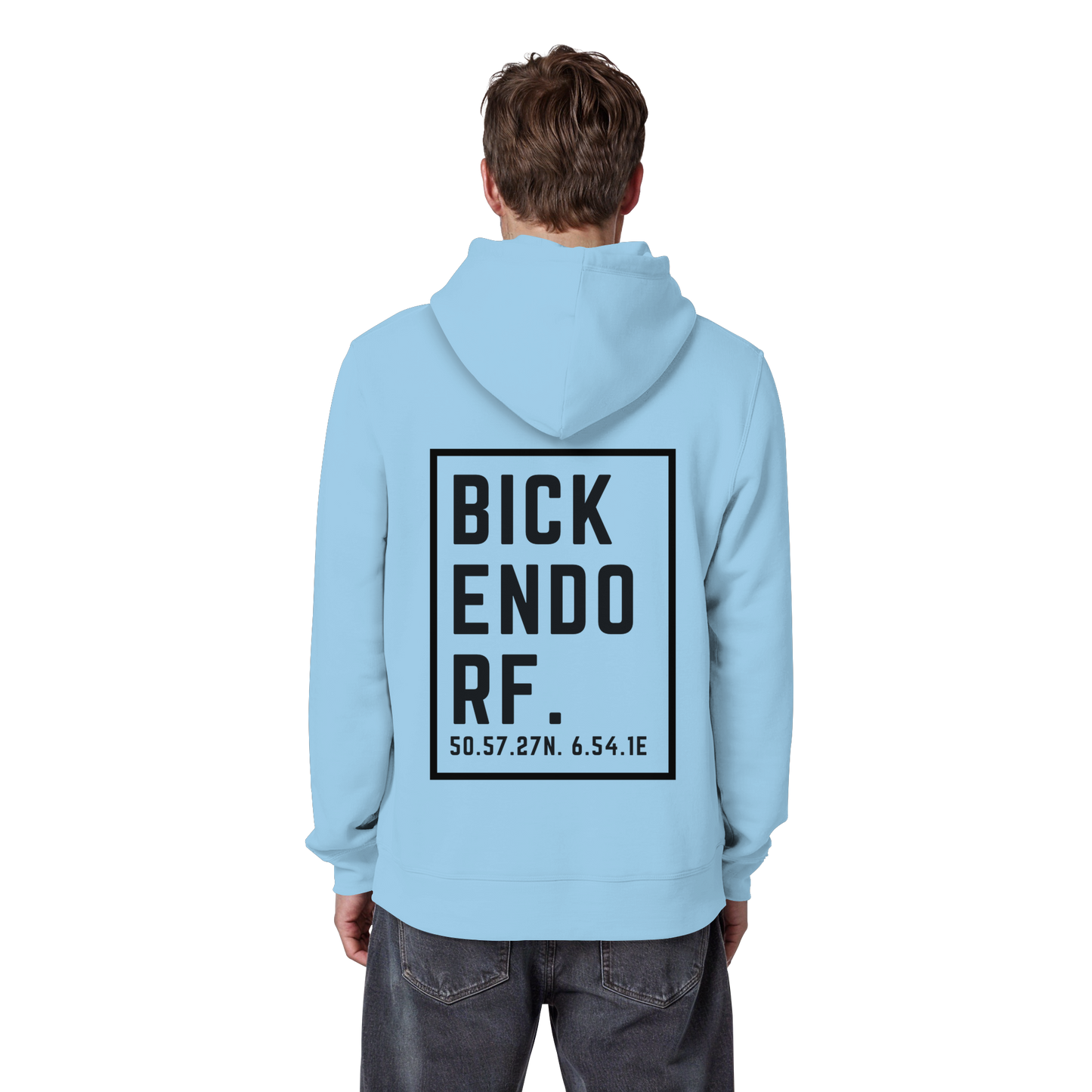 Bickendorf Koordinaten (großer Druck auf dem Rücken) - Organic Basic Hoodie