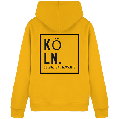 Köln Koordinaten (großer Druck auf dem Rücken) - Organic Basic Hoodie