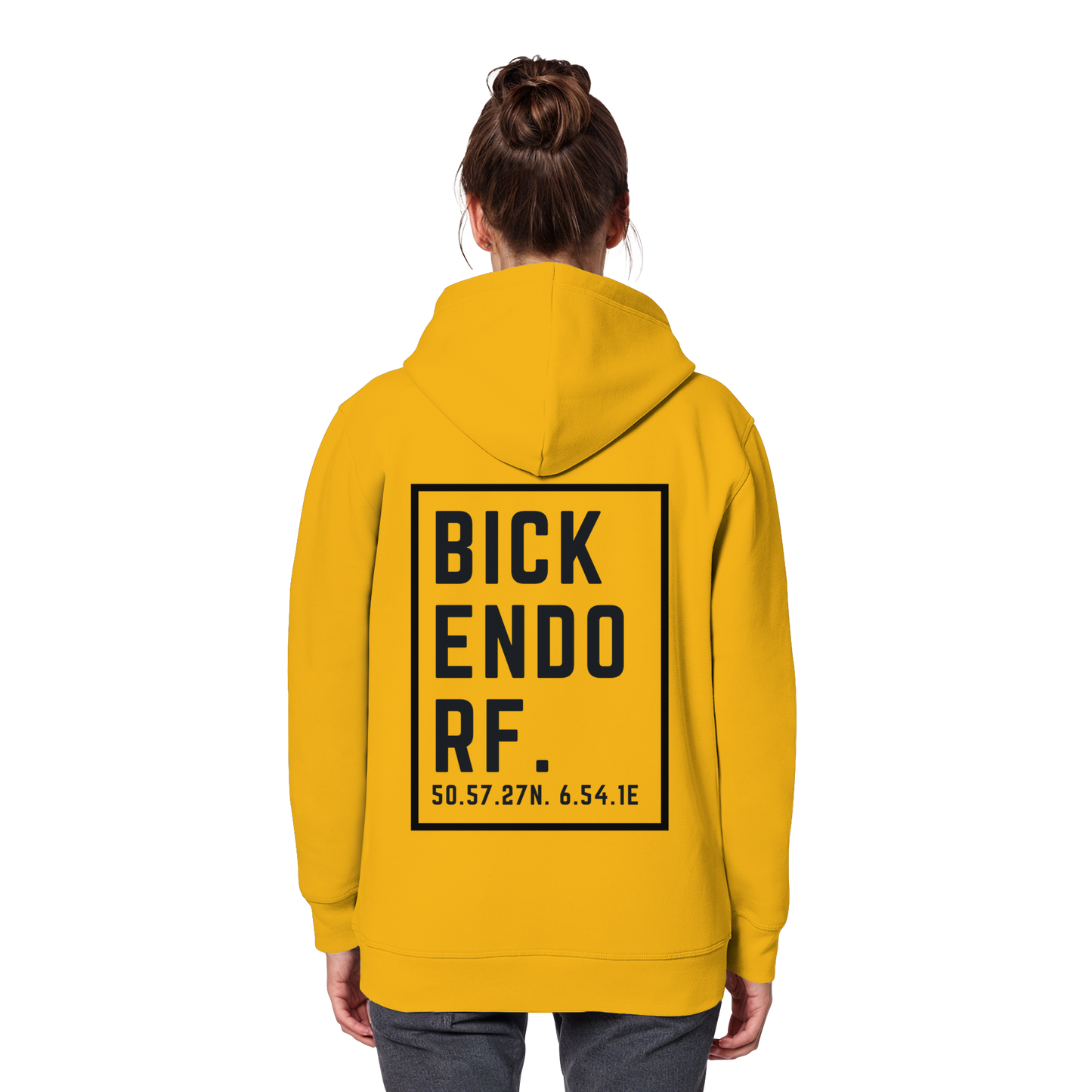 Bickendorf Koordinaten (großer Druck auf dem Rücken) - Organic Basic Hoodie