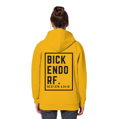 Bickendorf Koordinaten (großer Druck auf dem Rücken) - Organic Basic Hoodie