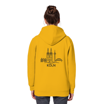 Köln Skyline (großer Druck auf dem Rücken) - Organic Basic Hoodie