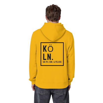Köln Koordinaten (großer Druck auf dem Rücken) - Organic Basic Hoodie