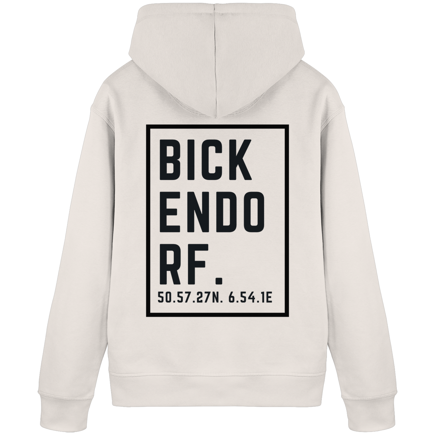 Bickendorf Koordinaten (großer Druck auf dem Rücken) - Organic Basic Hoodie
