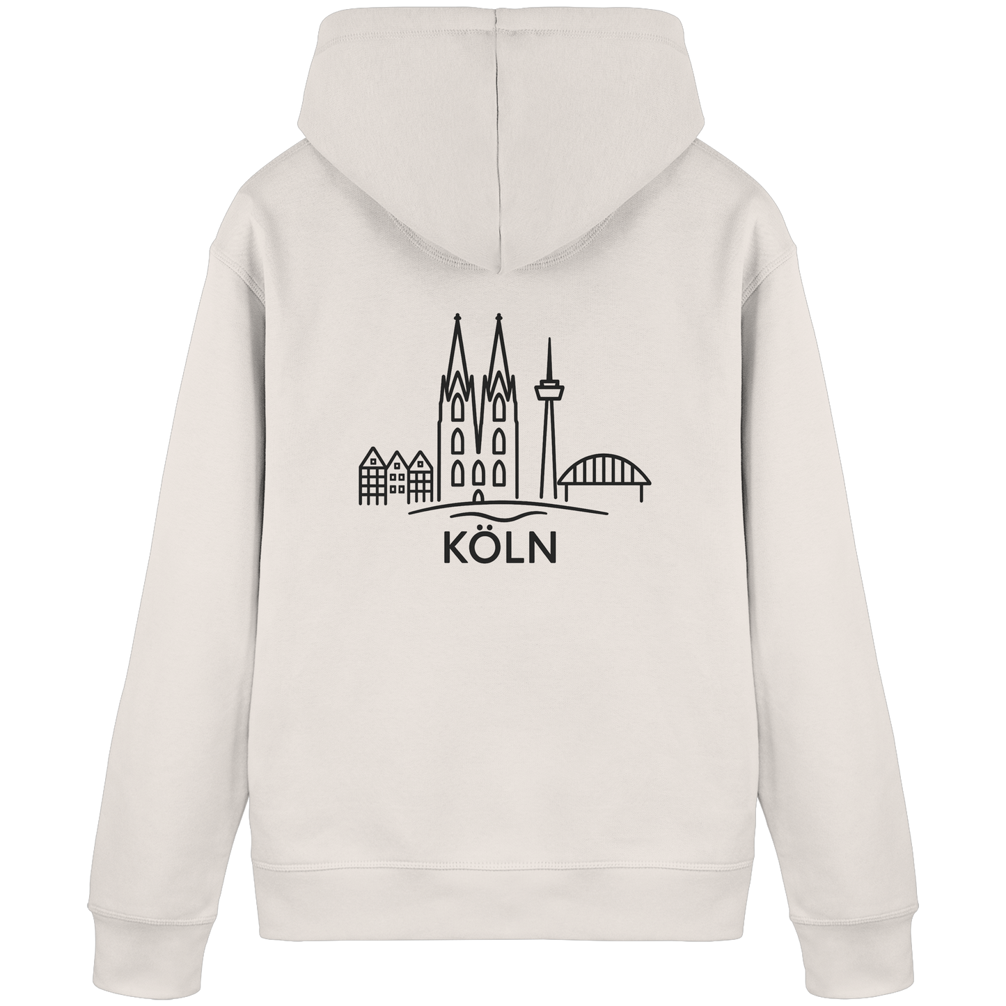 Köln Skyline (großer Druck auf dem Rücken) - Organic Basic Hoodie