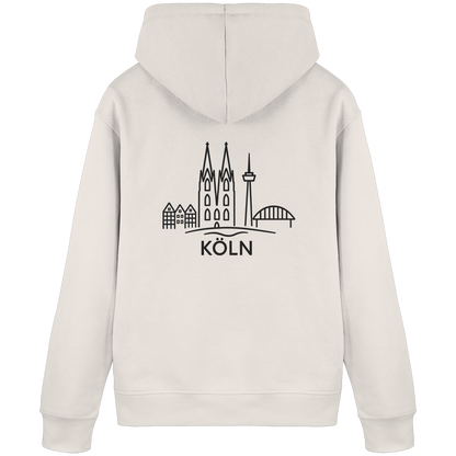 Köln Skyline (großer Druck auf dem Rücken) - Organic Basic Hoodie