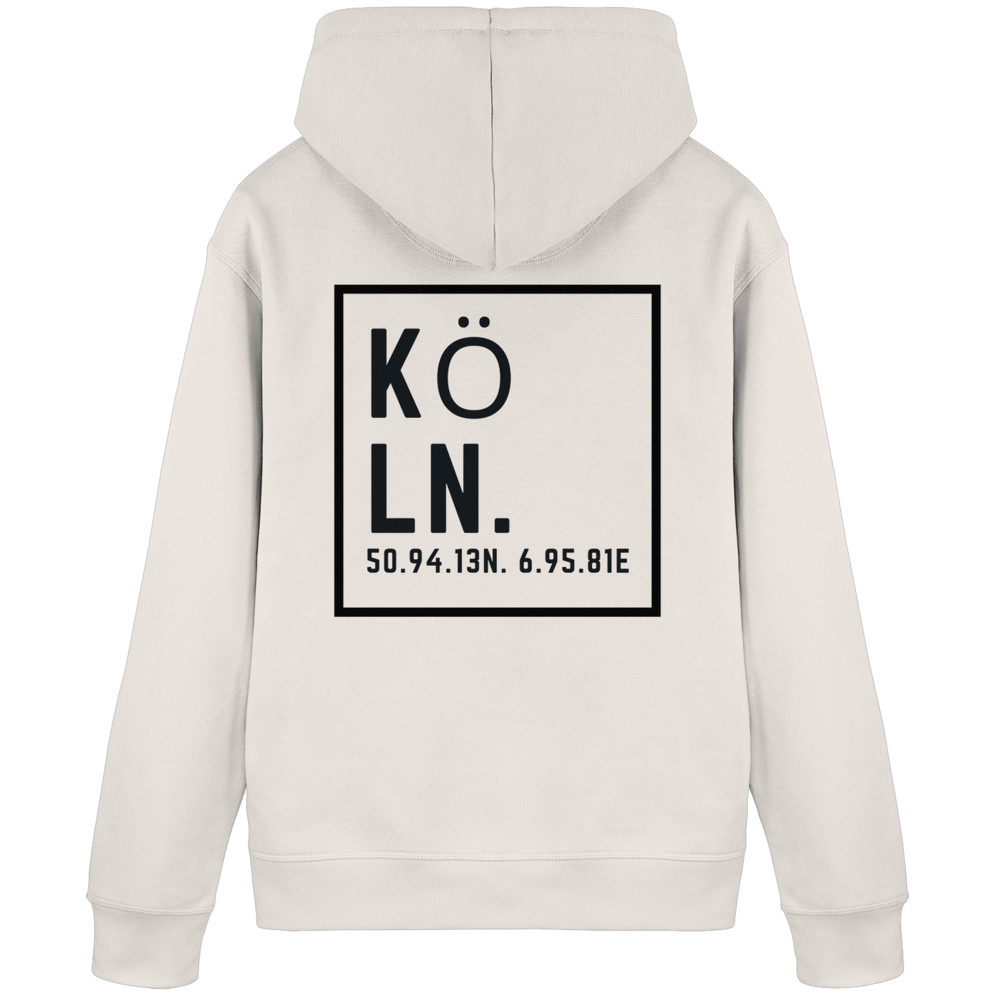 Köln Koordinaten (großer Druck auf dem Rücken) - Organic Basic Hoodie