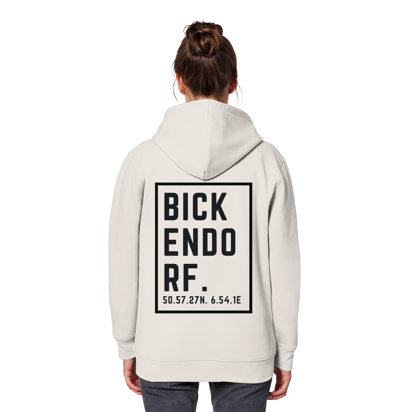 Bickendorf Koordinaten (großer Druck auf dem Rücken) - Organic Basic Hoodie
