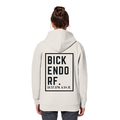 Bickendorf Koordinaten (großer Druck auf dem Rücken) - Organic Basic Hoodie