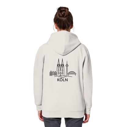Köln Skyline (großer Druck auf dem Rücken) - Organic Basic Hoodie