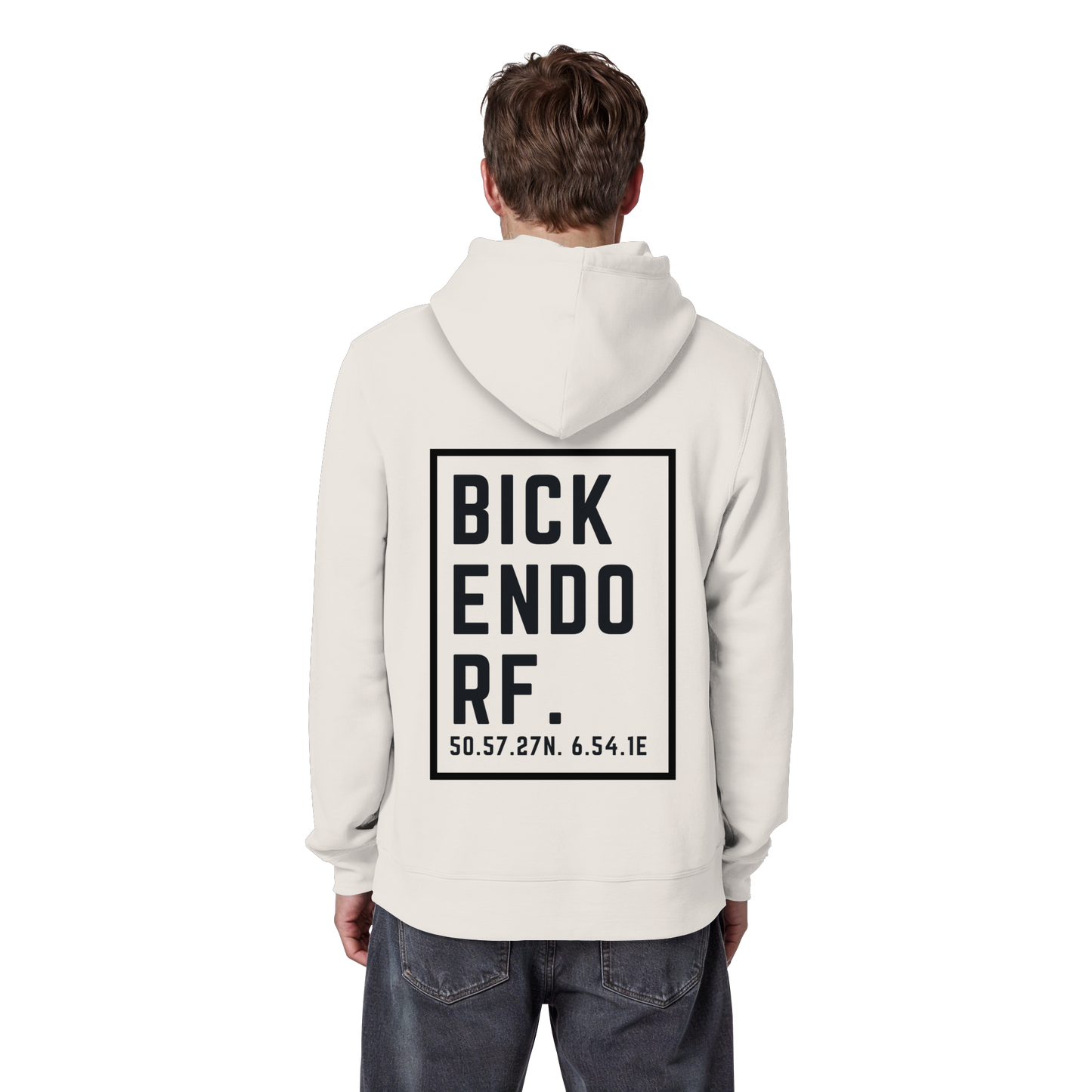 Bickendorf Koordinaten (großer Druck auf dem Rücken) - Organic Basic Hoodie