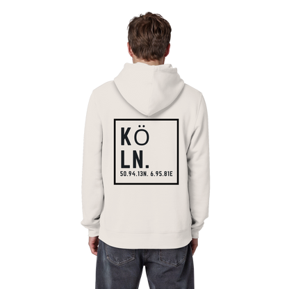 Köln Koordinaten (großer Druck auf dem Rücken) - Organic Basic Hoodie