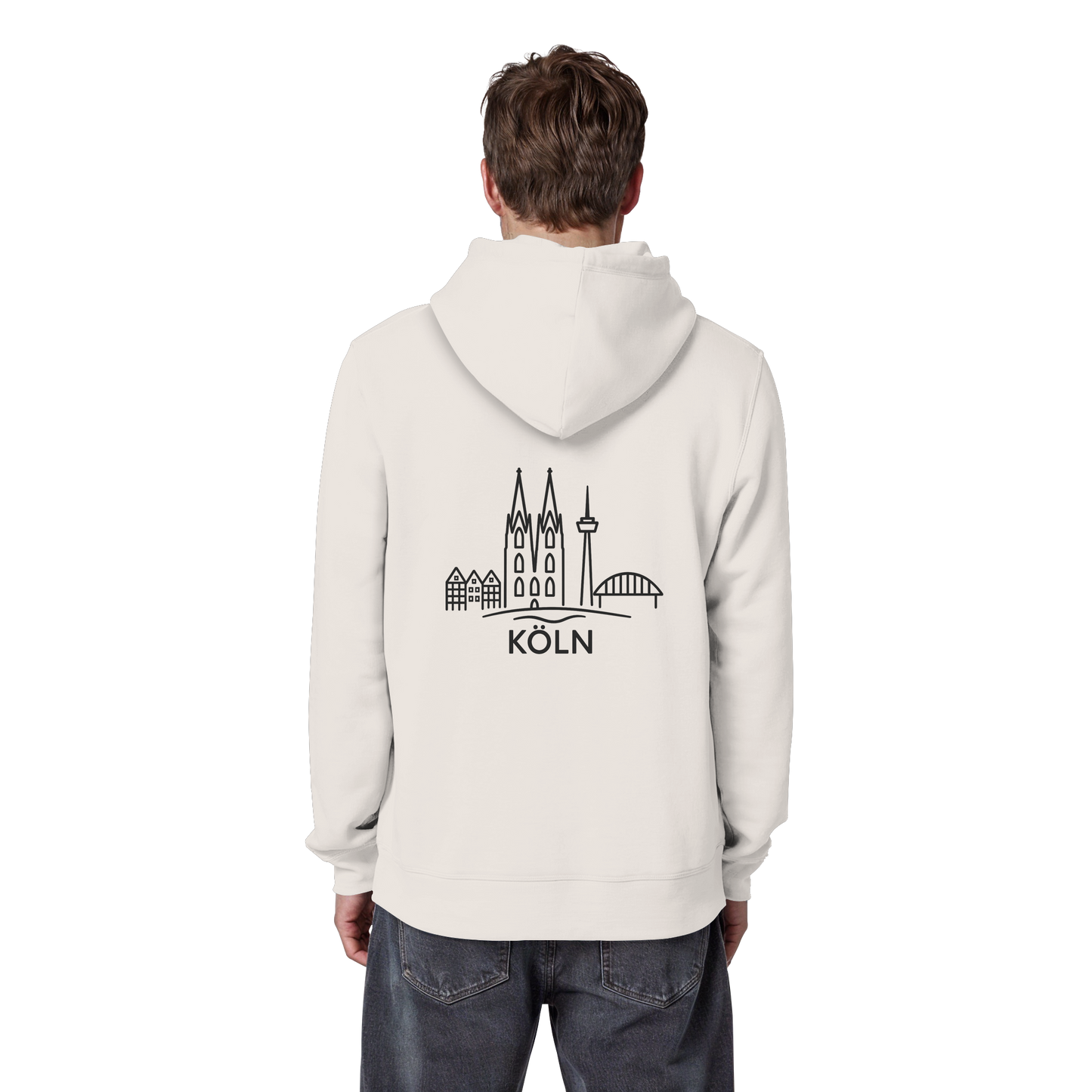 Köln Skyline (großer Druck auf dem Rücken) - Organic Basic Hoodie