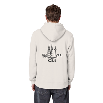 Köln Skyline (großer Druck auf dem Rücken) - Organic Basic Hoodie
