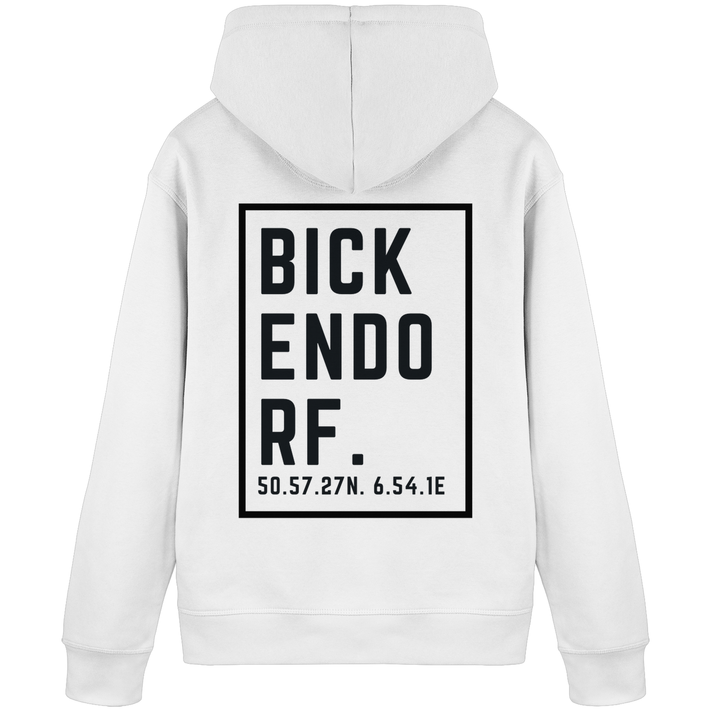 Bickendorf Koordinaten (großer Druck auf dem Rücken) - Organic Basic Hoodie