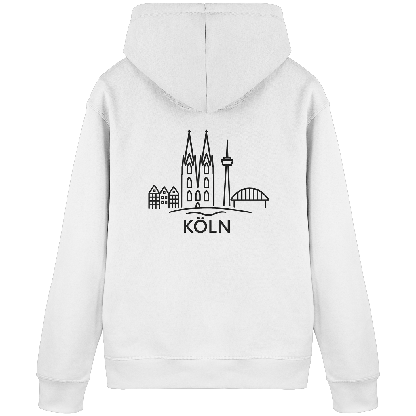 Köln Skyline (großer Druck auf dem Rücken) - Organic Basic Hoodie