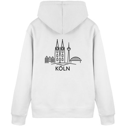 Köln Skyline (großer Druck auf dem Rücken) - Organic Basic Hoodie