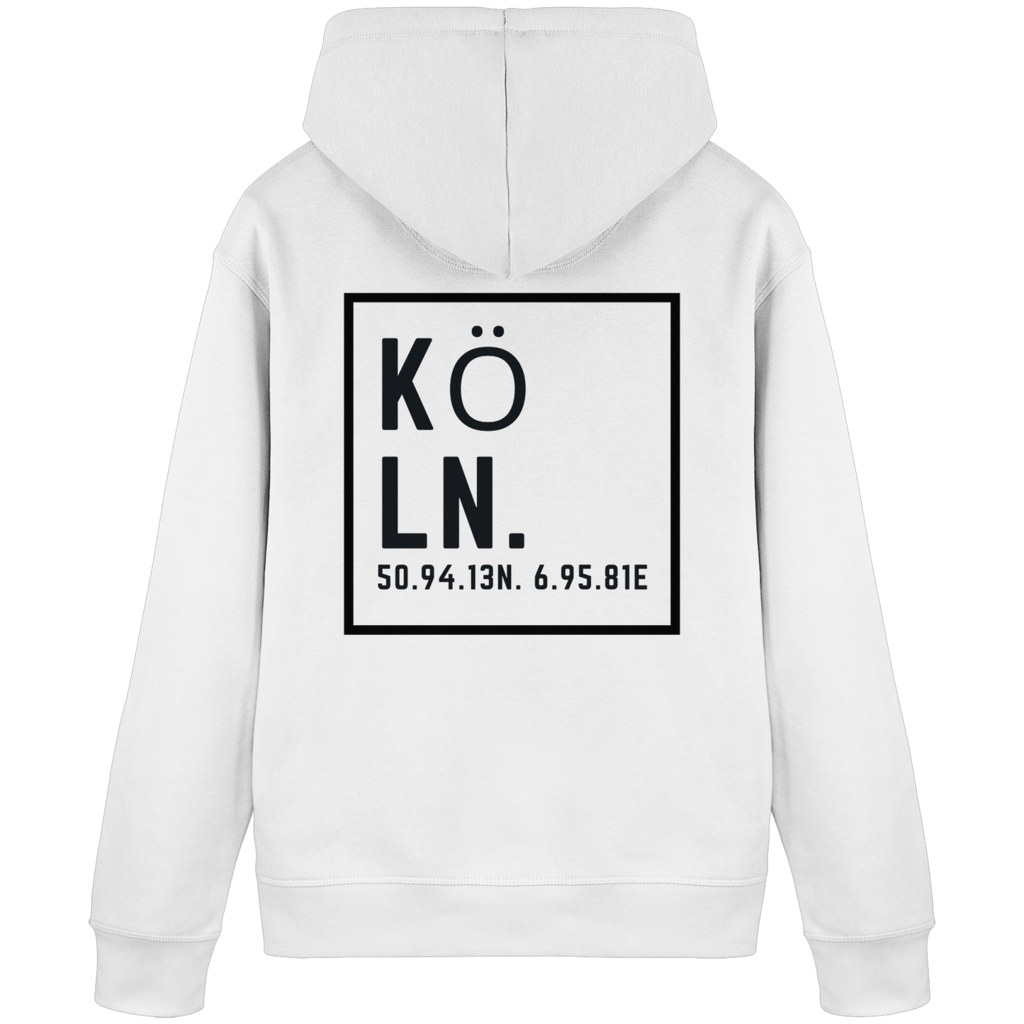 Köln Koordinaten (großer Druck auf dem Rücken) - Organic Basic Hoodie