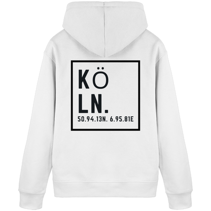 Köln Koordinaten (großer Druck auf dem Rücken) - Organic Basic Hoodie