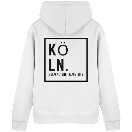 Köln Koordinaten (großer Druck auf dem Rücken) - Organic Basic Hoodie
