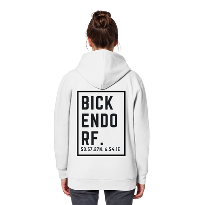 Bickendorf Koordinaten (großer Druck auf dem Rücken) - Organic Basic Hoodie