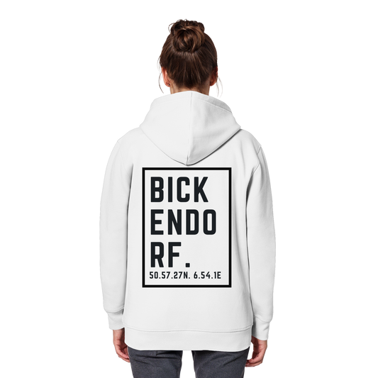 Bickendorf Koordinaten (großer Druck auf dem Rücken) - Organic Basic Hoodie