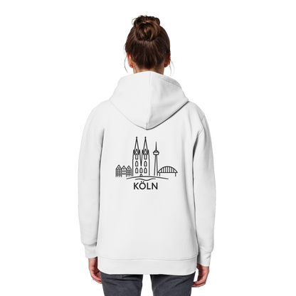 Köln Skyline (großer Druck auf dem Rücken) - Organic Basic Hoodie
