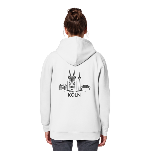 Köln Skyline (großer Druck auf dem Rücken) - Organic Basic Hoodie